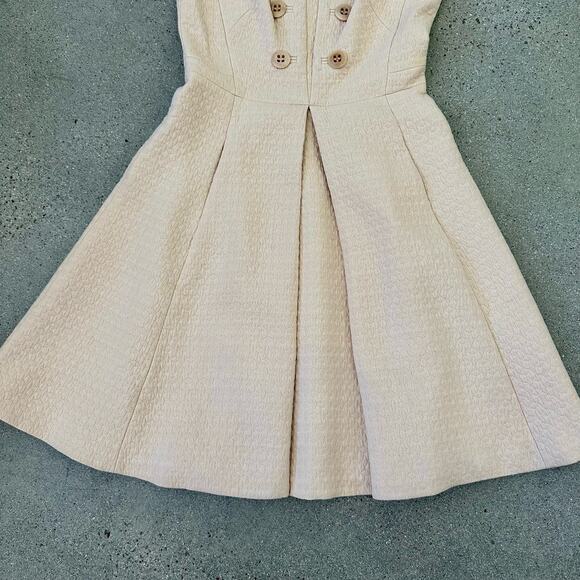 NWT Karen Millen Womens Fit & Flare Sleeveless Double Breasted Dress Pale Pink 4 - Picture 3 of 10